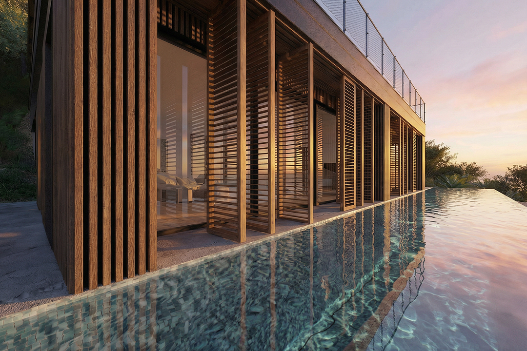 Modern lakeside villa with infinity pool at dusk on Lake Como, illustrating prime real estate under a higher cost of capital